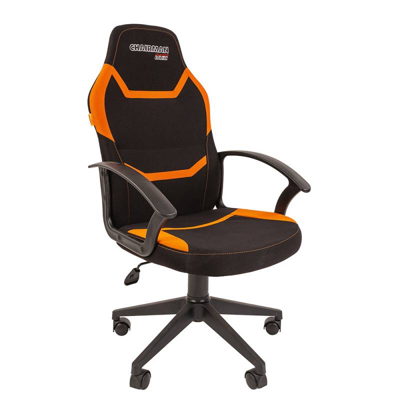 Игровое кресло Chairman game 9 New Россия (текстиль черно-оранжевый) главное фото