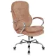 Кресло руководителя Бюрократ T-9950SL Fabric светло-коричневый Velvet 90 крестов. металл хром главное фото в маленьком размере