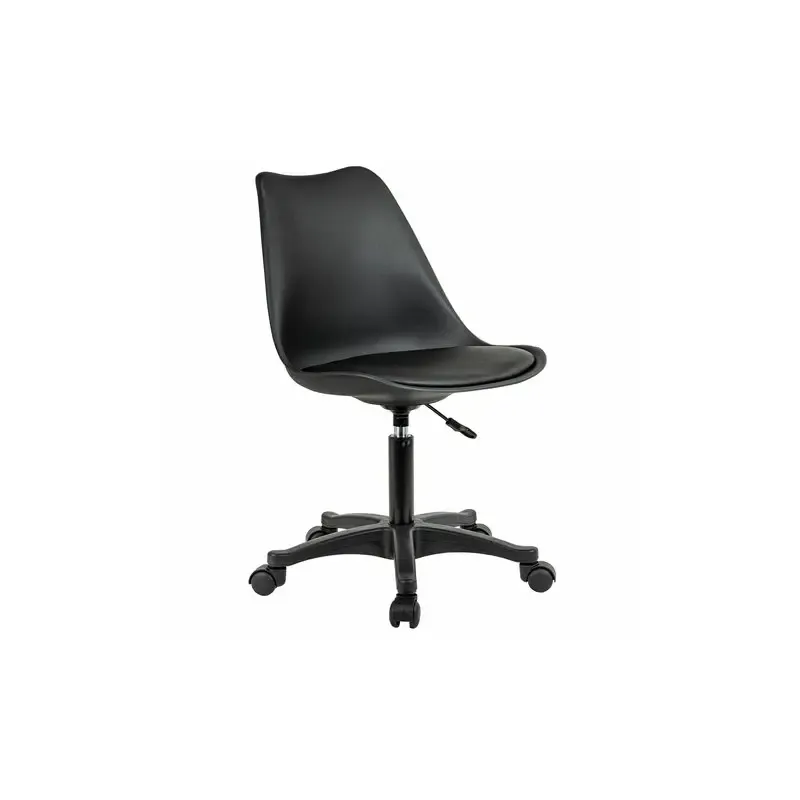Кресло стул  "Eames MG-310 PL", пластик черный, экокожа черная, 532927 главное фото